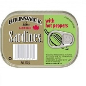 BRUNSWICK SARDINES WITH HOT PEPPERS 106G X 12